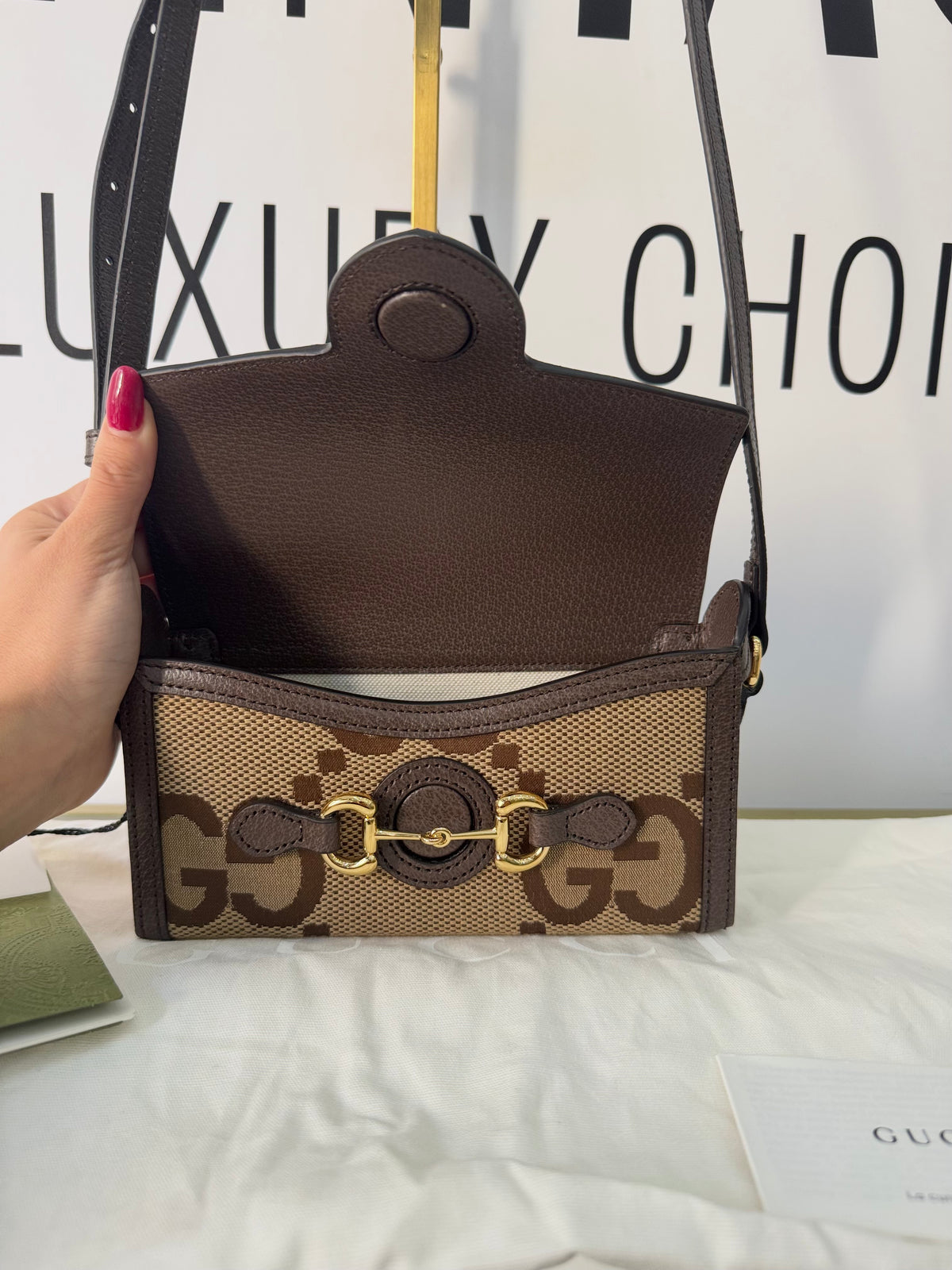 Borsa Mini Horsebit 1955 Jumbo GG Gucci