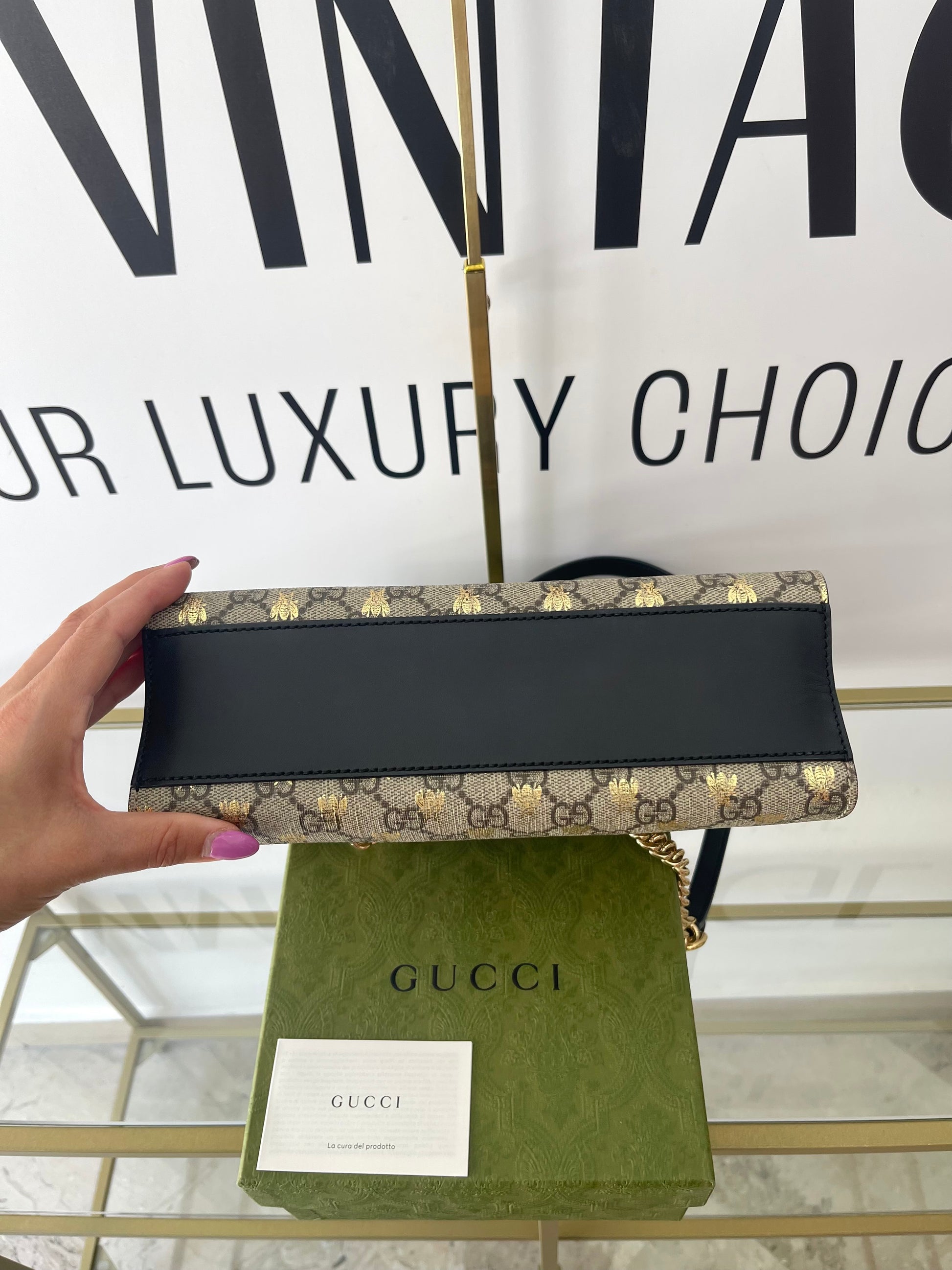 Borsa Padlock GG Supreme Bees Gucci