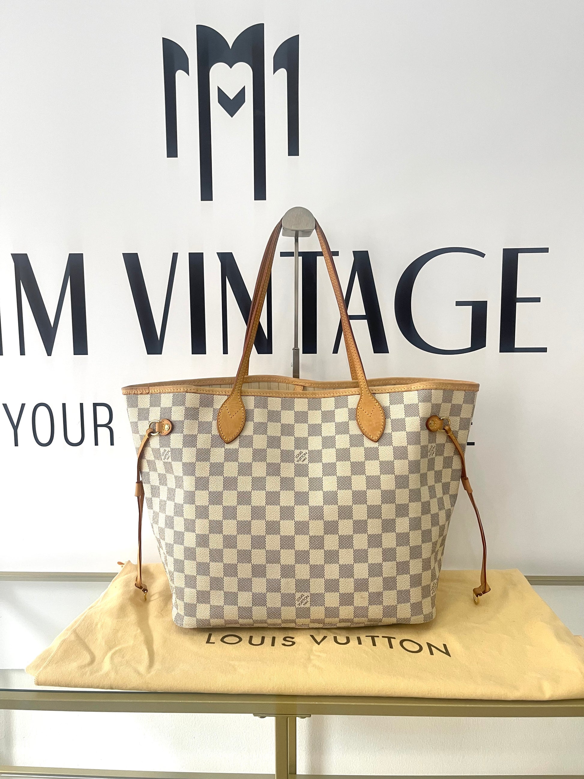 Borsa Neverfull MM Damier Azur Louis Vuitton