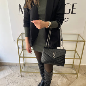 Borsa LouLou Small black hw argento YSL