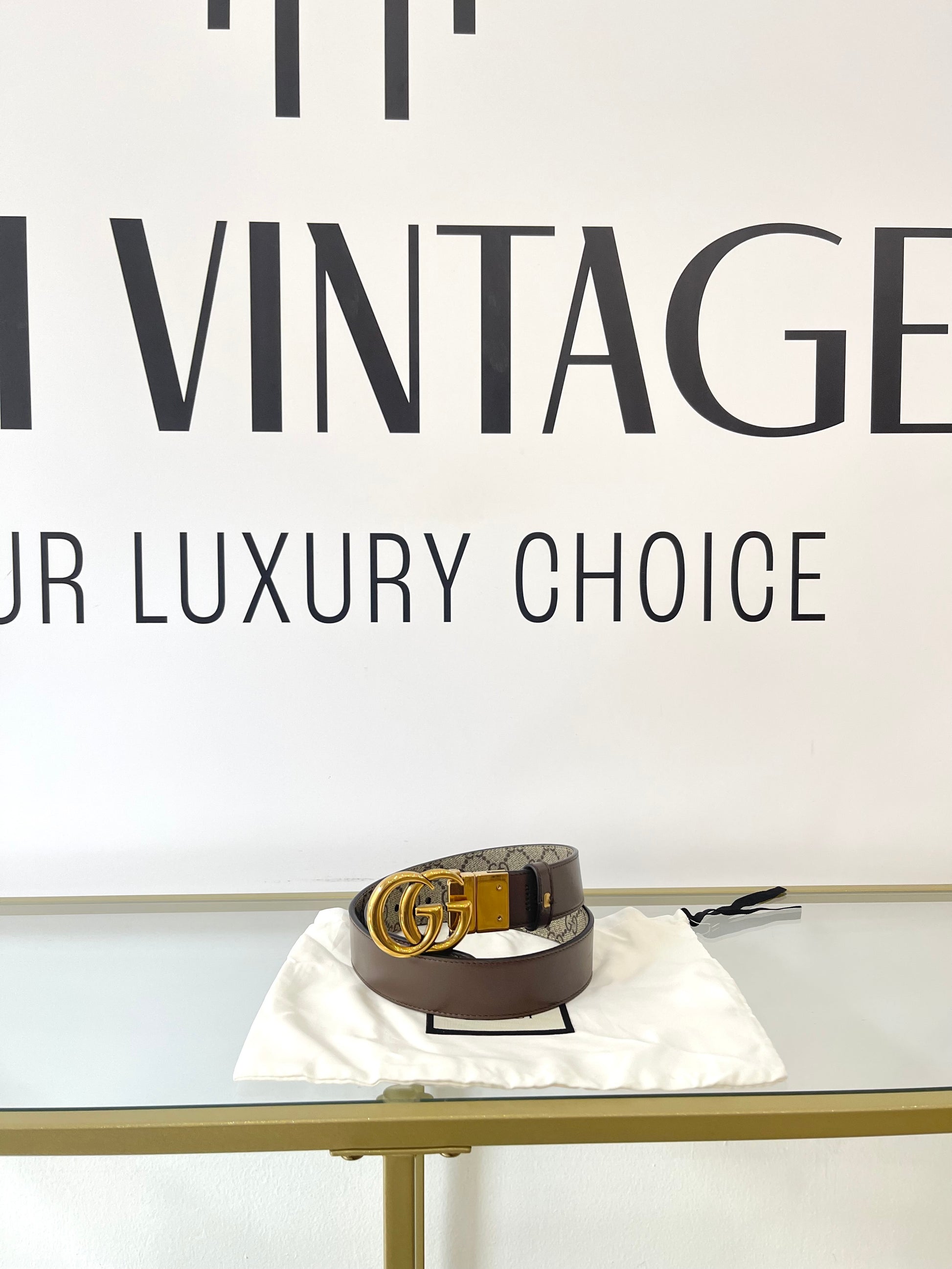 Cintura reversibile GG Marmont Supreme 3 cm Gucci