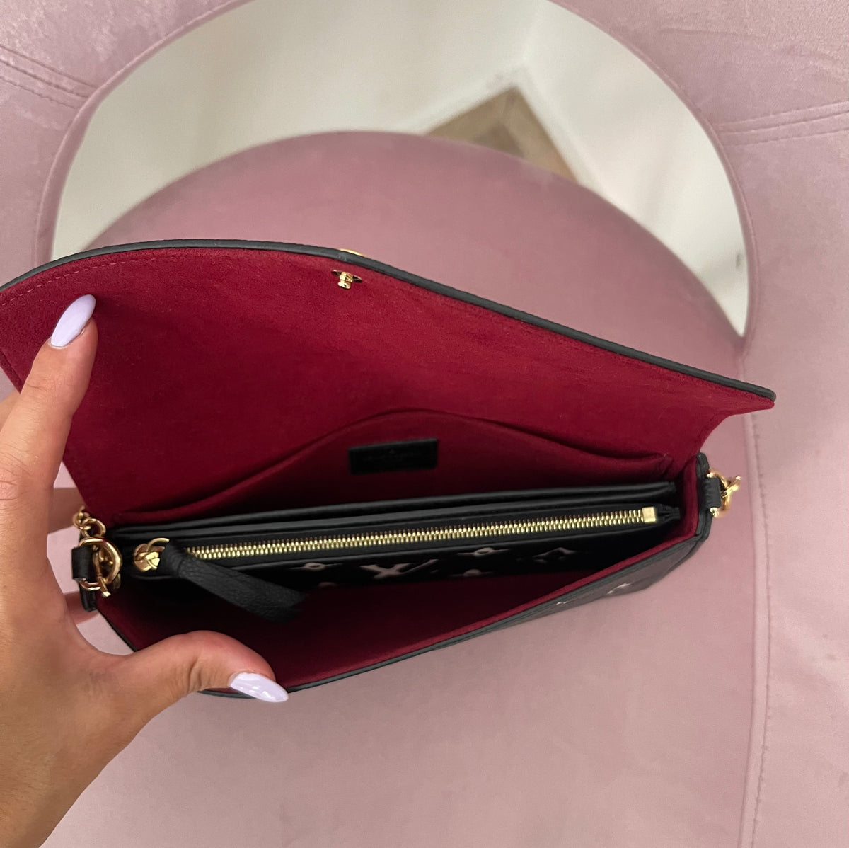 Pochette Félicie Monogram Empreinte Bicolor Louis Vuitton