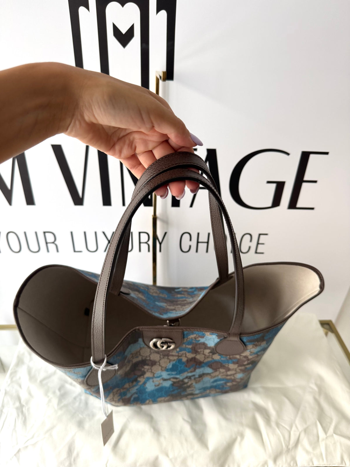 Borsa Shopping Camouflage GG Supreme Gucci