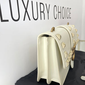 Borsa Love One Pinko in pelle borchie bianco