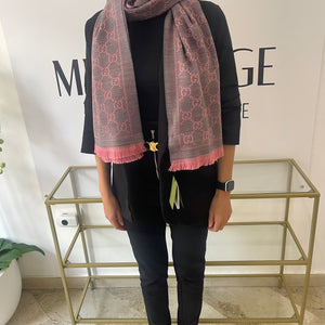 Sciarpa con motivo GG Jacquard rosa Gucci
