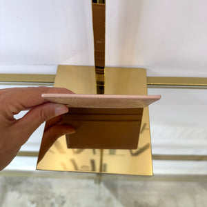 Portacarte in pelle martellata Saint Laurent beige scuro