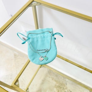 Girocollo cuori mini smaltato verde Tiffany