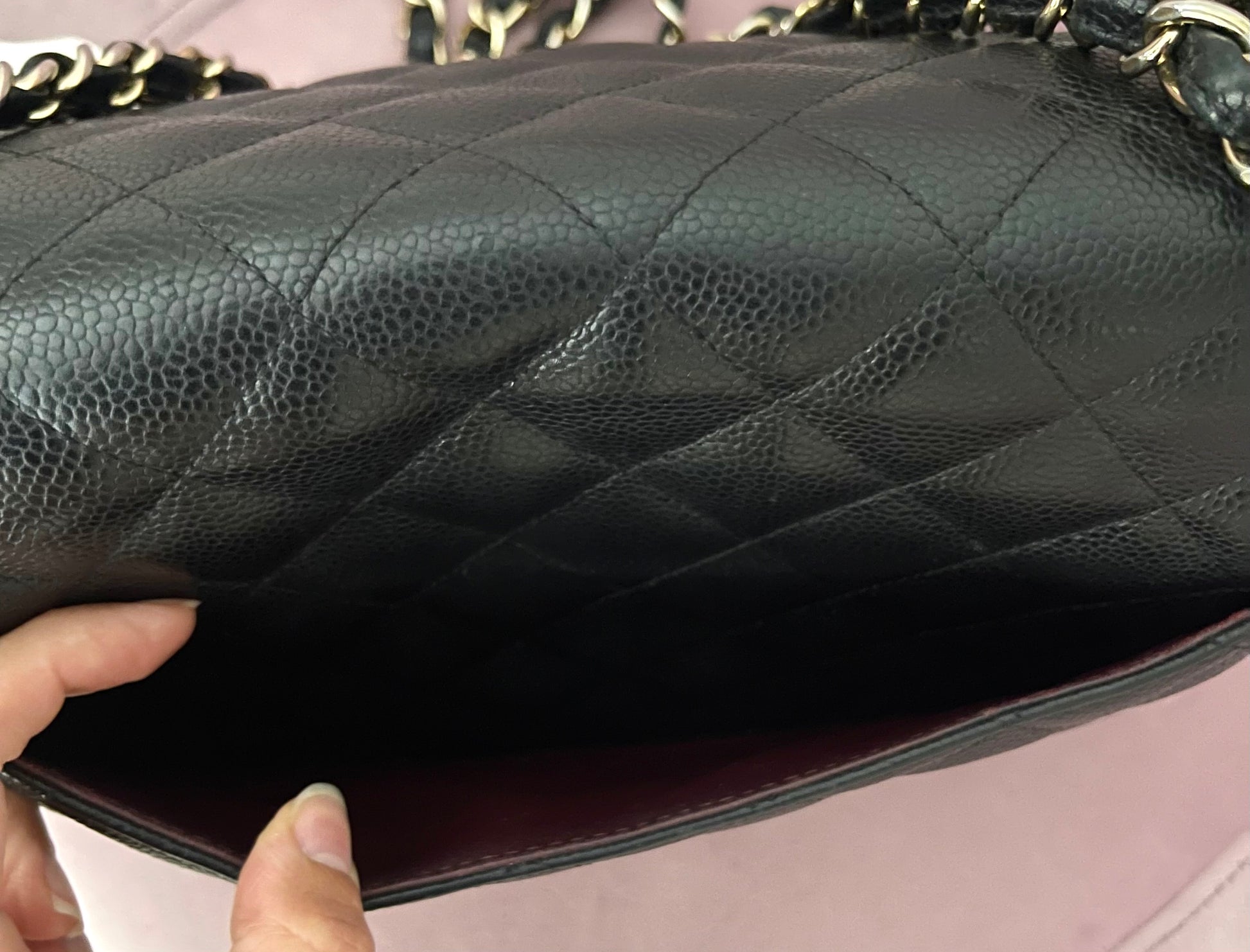 Borsa Timeless Jumbo hw oro caviar doppia patta Chanel