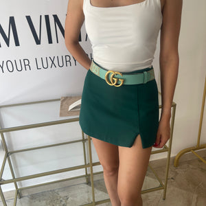 Cintura GG Marmont Jumbo beige/verde menta 4 cm Gucci