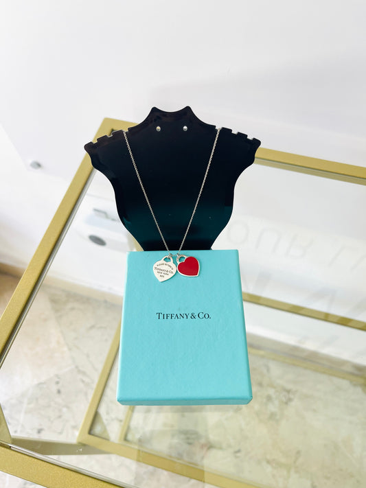 Girocollo Cuori Small smaltato rosso Tiffany