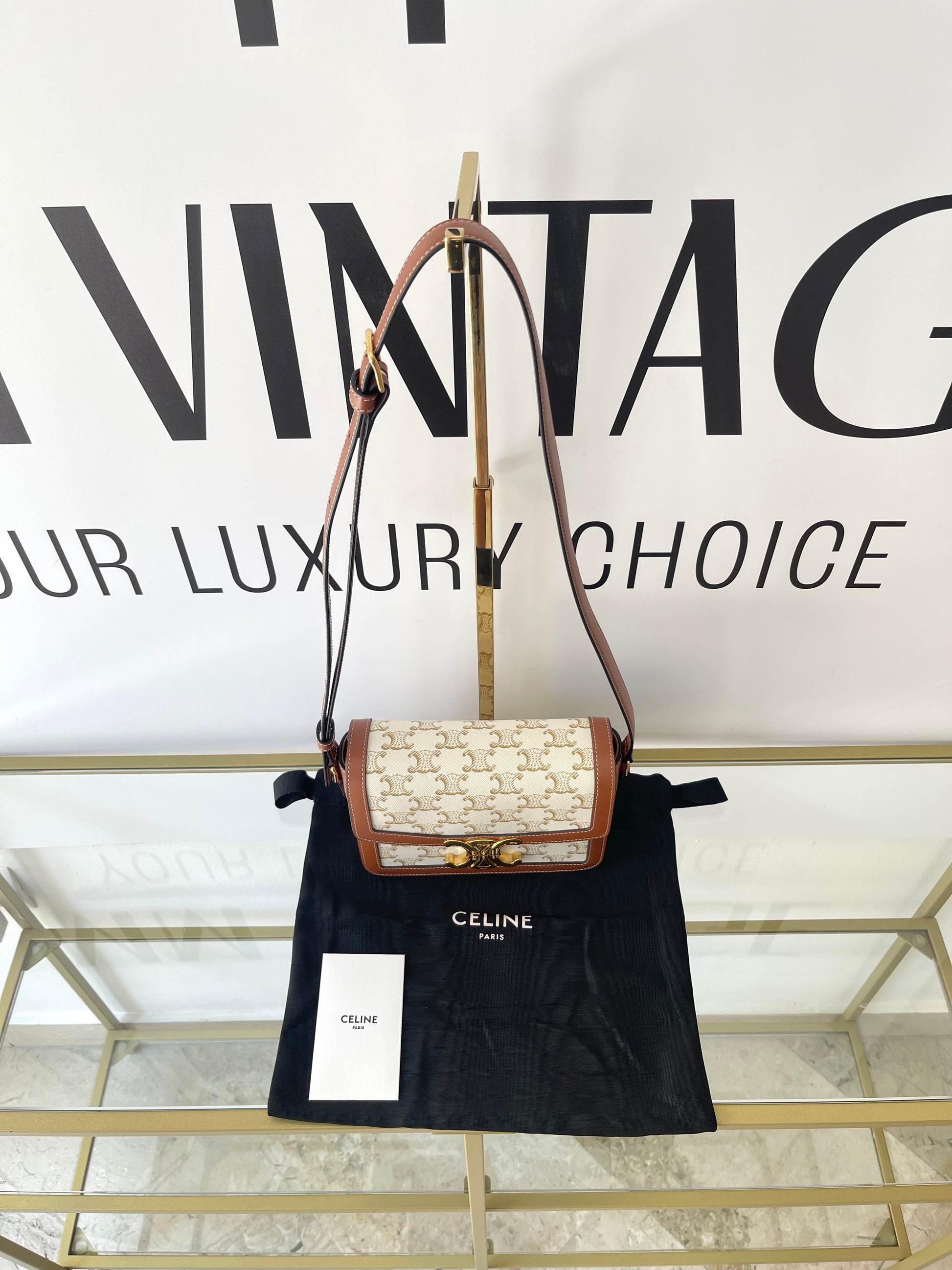 Borsa Teen Triomphe in tela Triomphe Celine