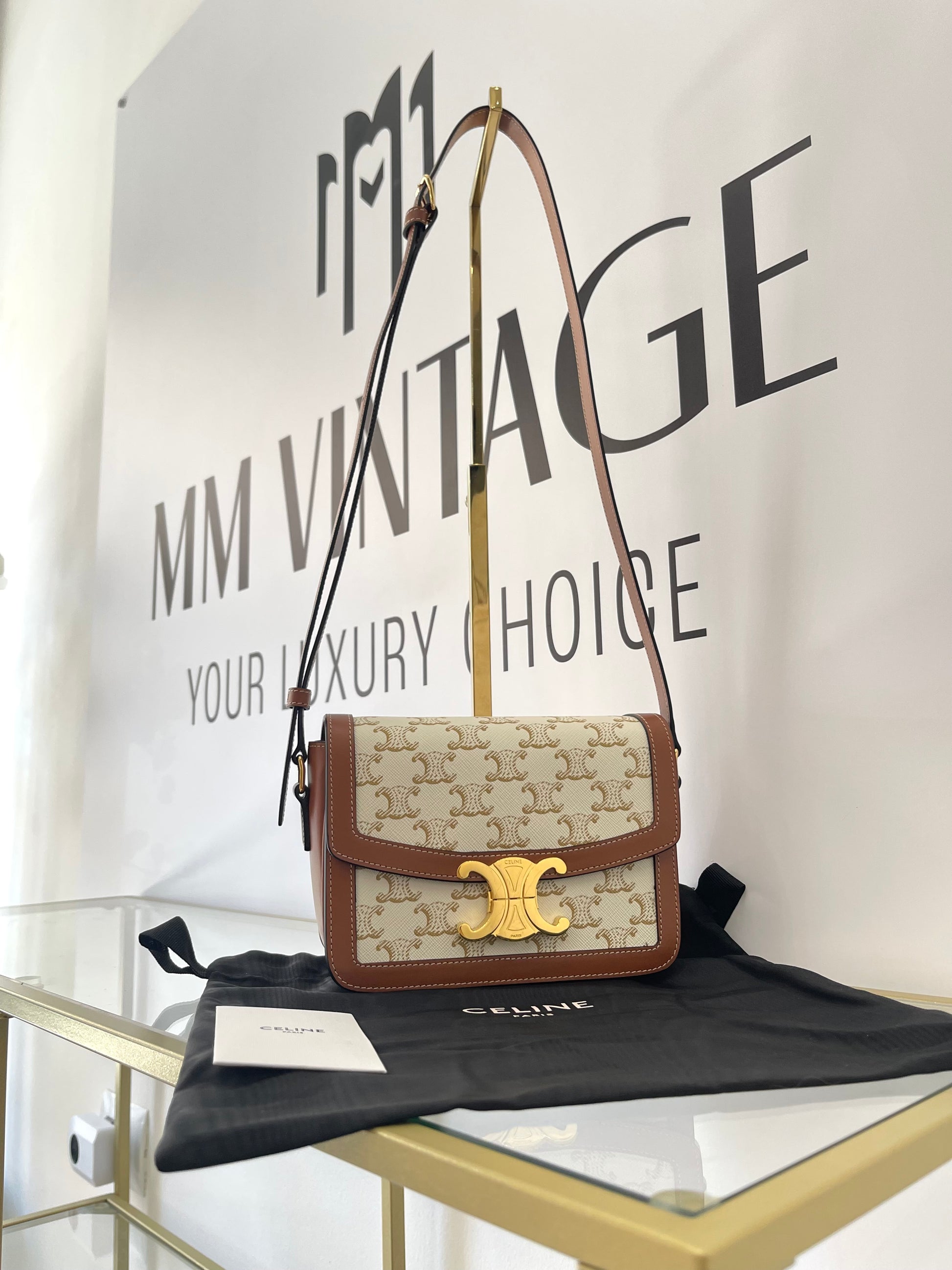 Borsa Teen Triomphe in tela Triomphe Celine