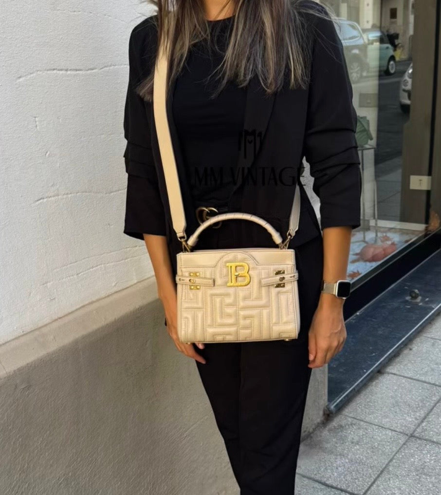 Borsa B-Buzz pelle trapuntata 22 Beige Balmain