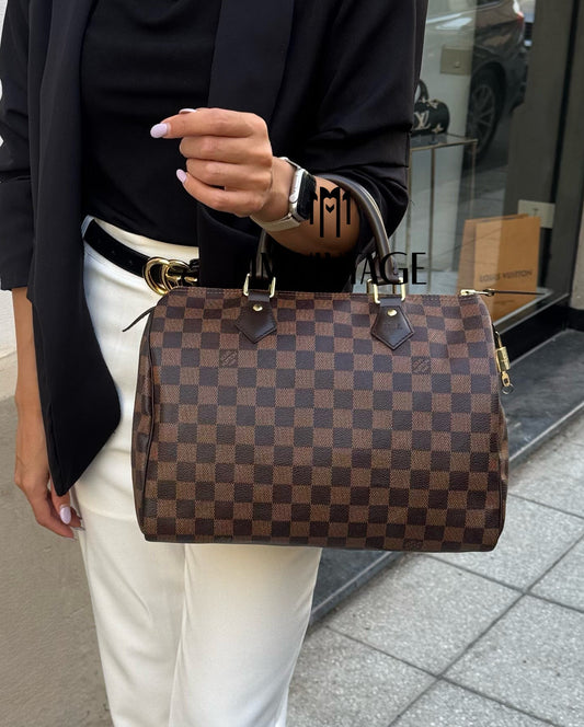 Borsa Speedy 30 Damier Ebène Louis Vuitton