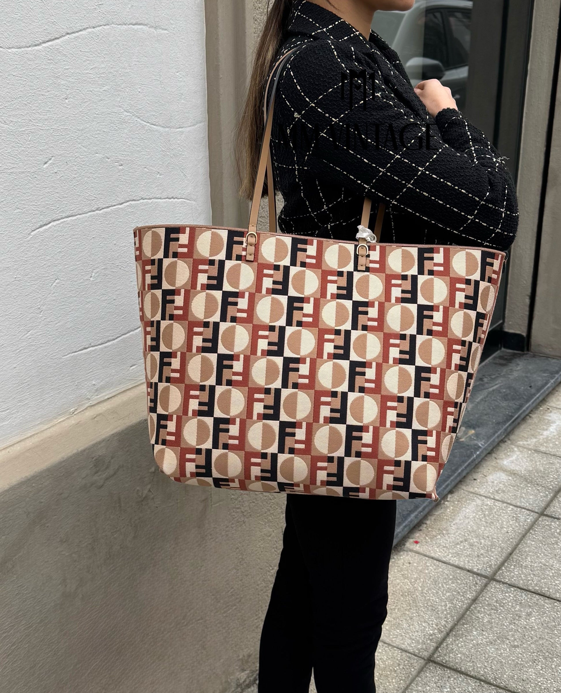 Borsa Shopping Roll Large Reversibile Fendi