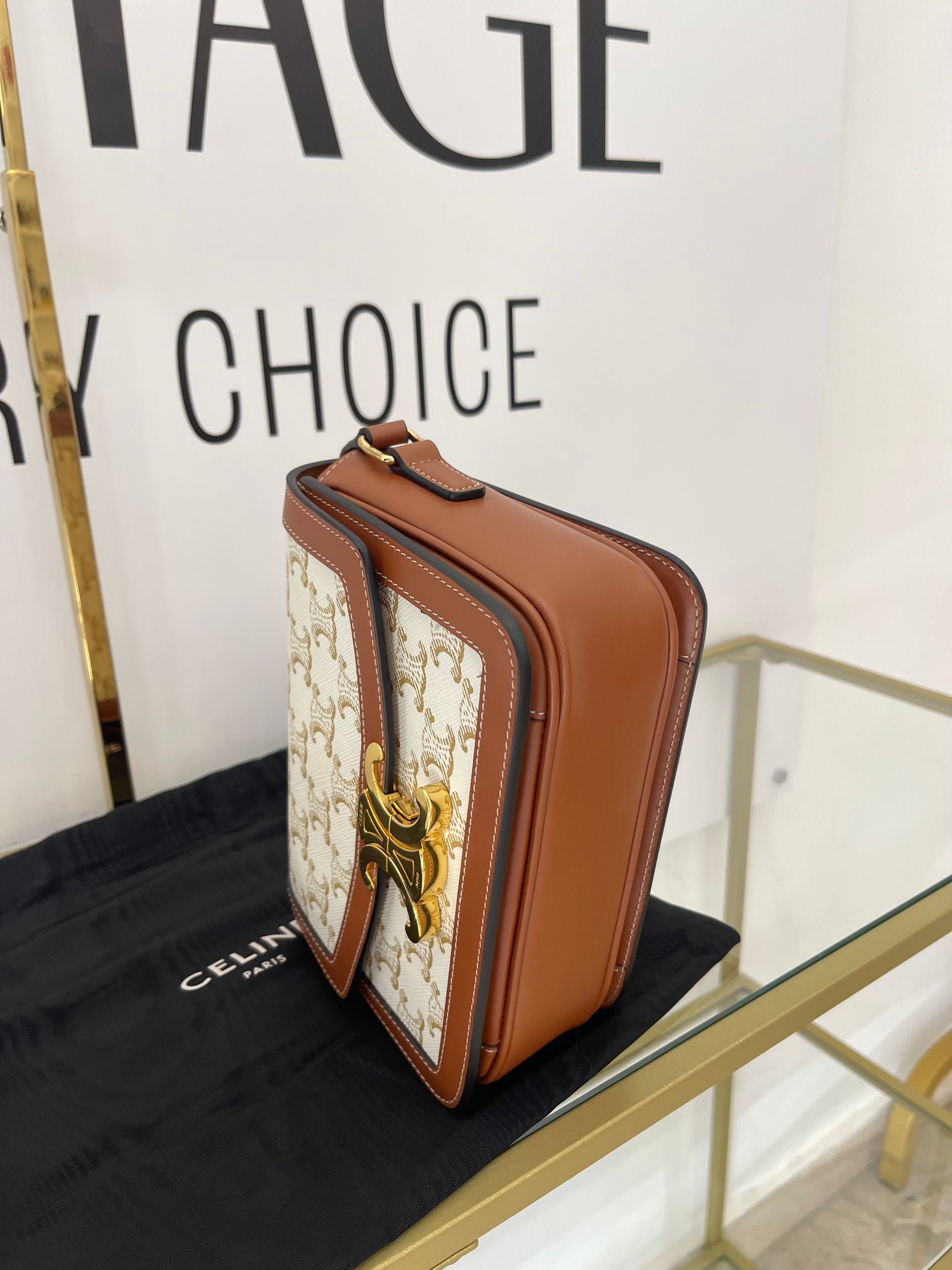 Borsa Teen Triomphe in tela Triomphe Celine