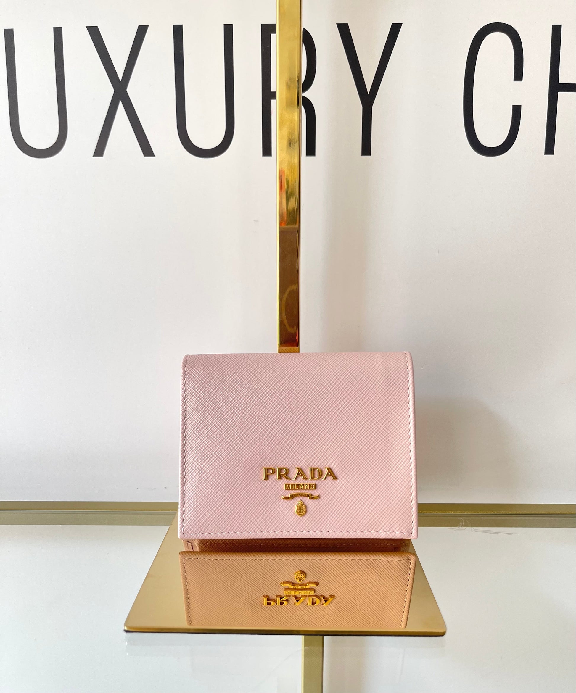 Portafoglio in Saffiano rosa Prada