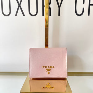 Portafoglio in Saffiano rosa Prada