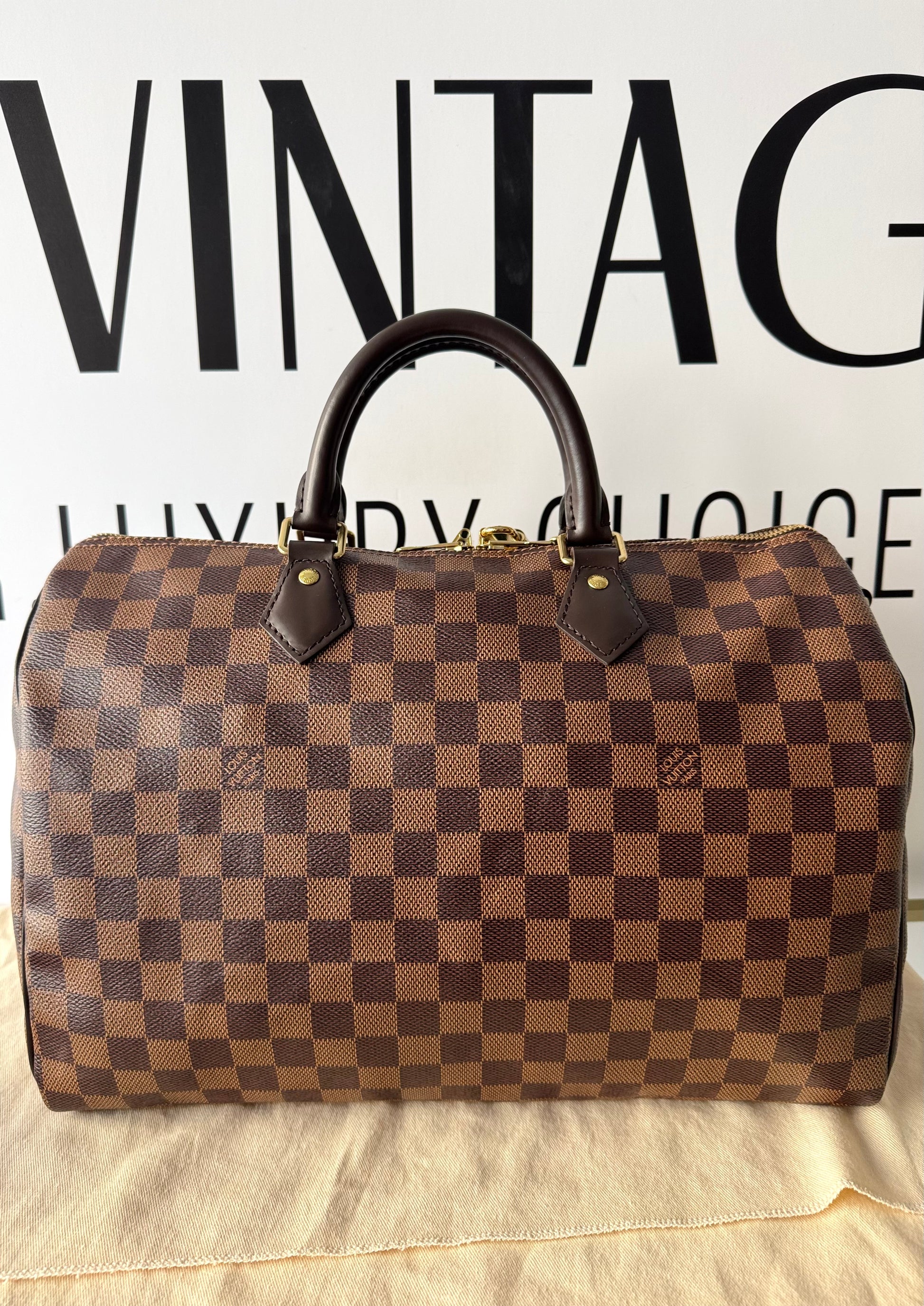 Borsa Speedy Bandoulière 35 Damier Ébène Louis Vuitton