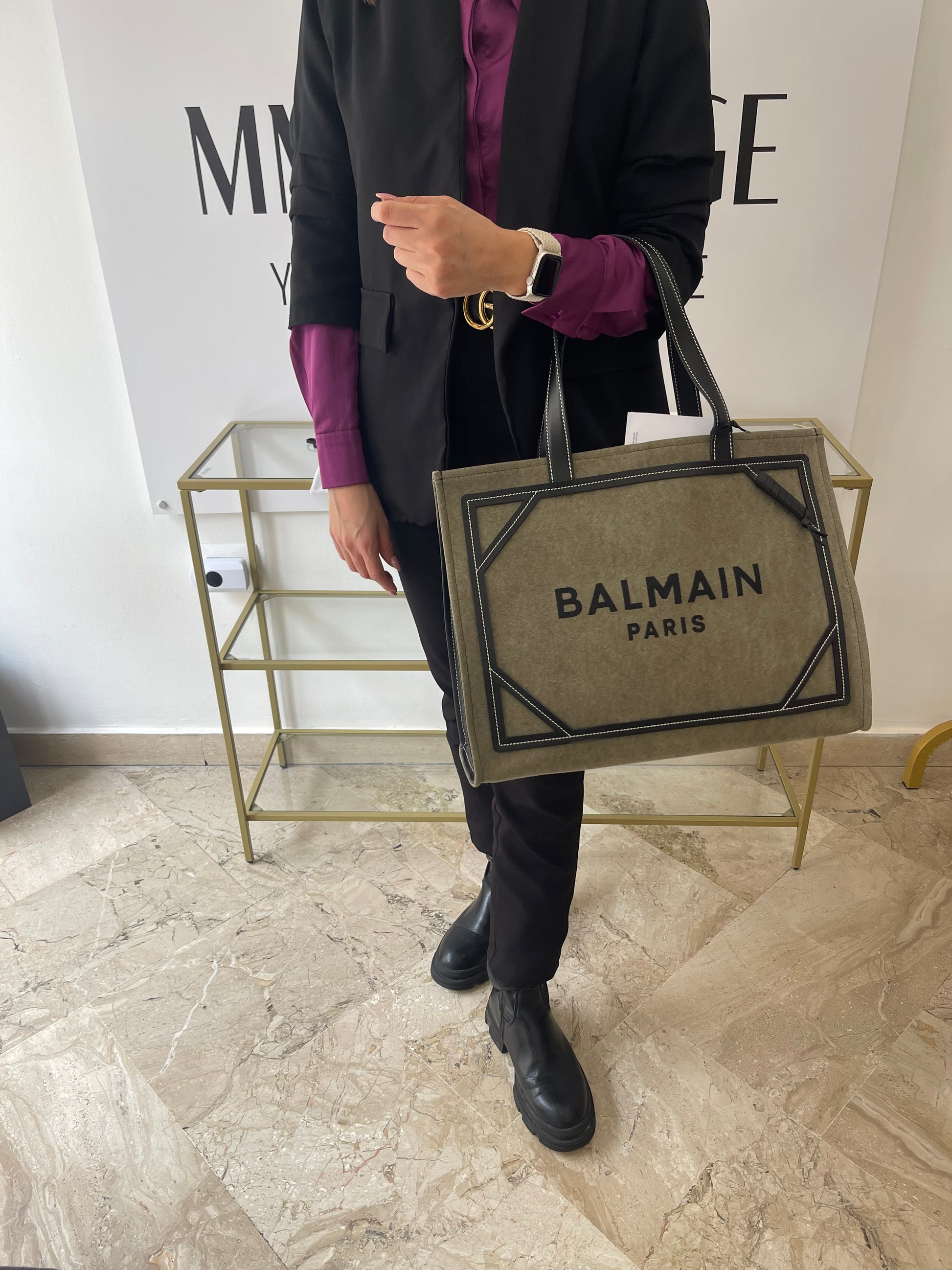 Borsa B-Army 42 Kaki/Noir Balmain