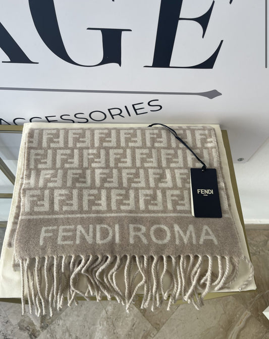 Sciarpa FF beige/avorio Fendi