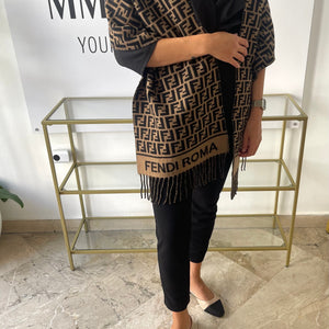 Sciarpa FF nero/tabacco Fendi