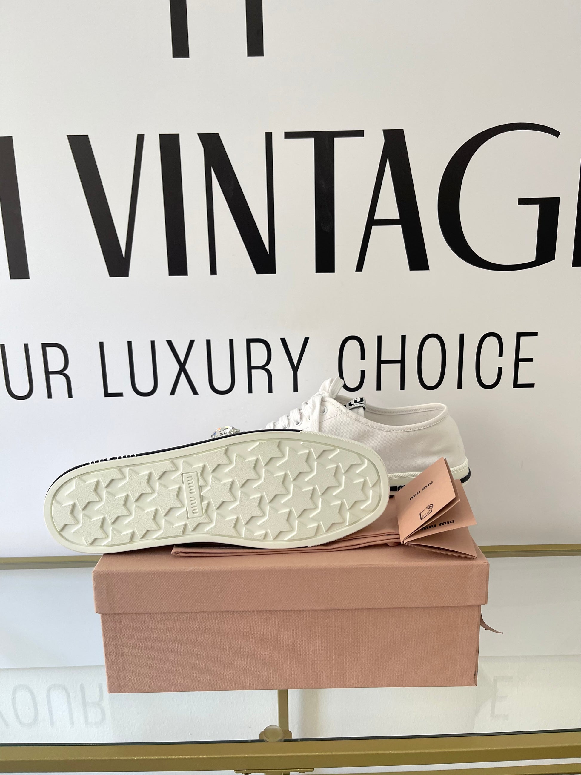 Sneakers con cristalli Miu Miu