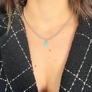 Collana Bead Cuore mini smaltato Tiffany