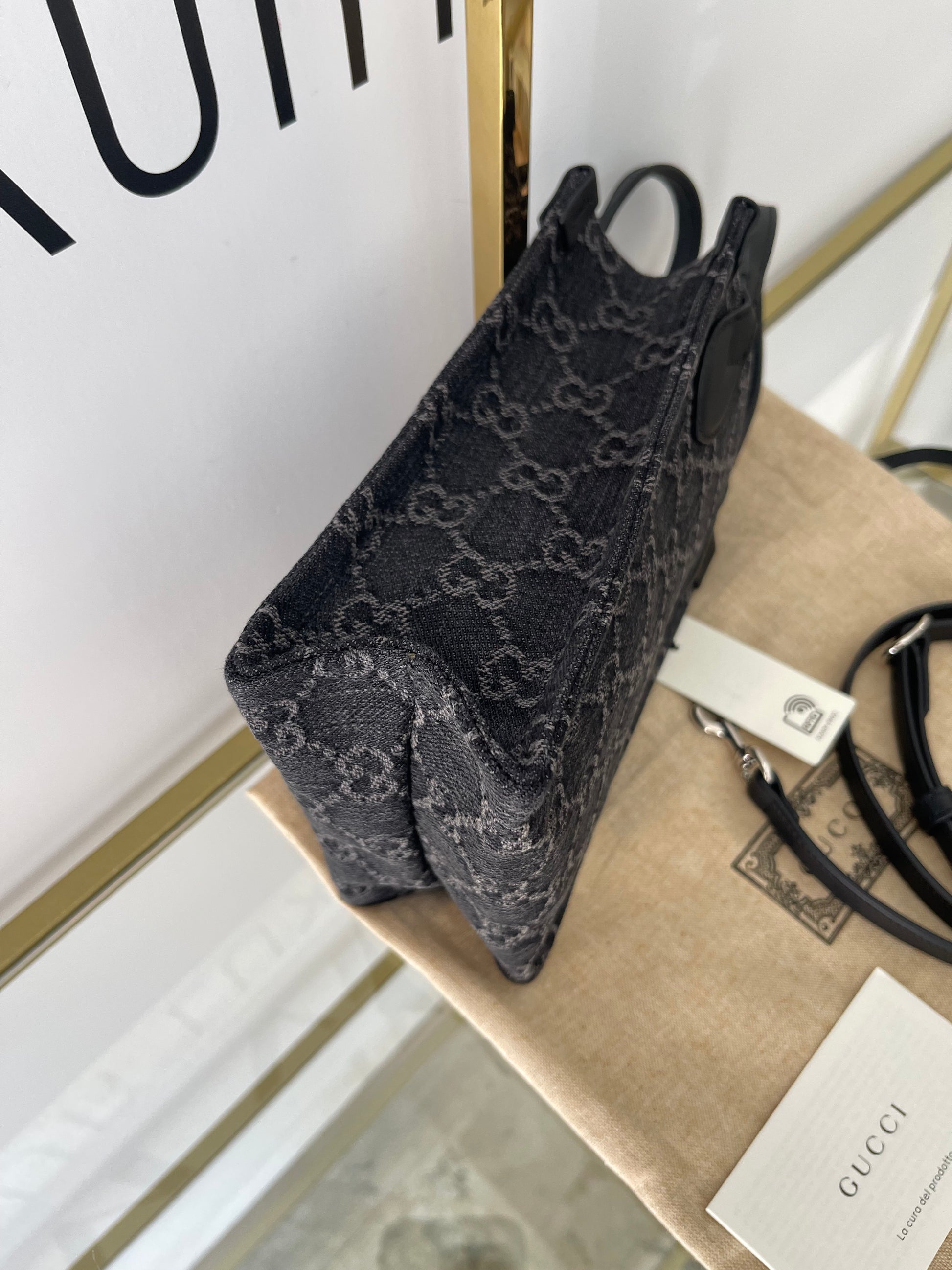 Borsa Mini Tote Ophidia GG in denim Gucci