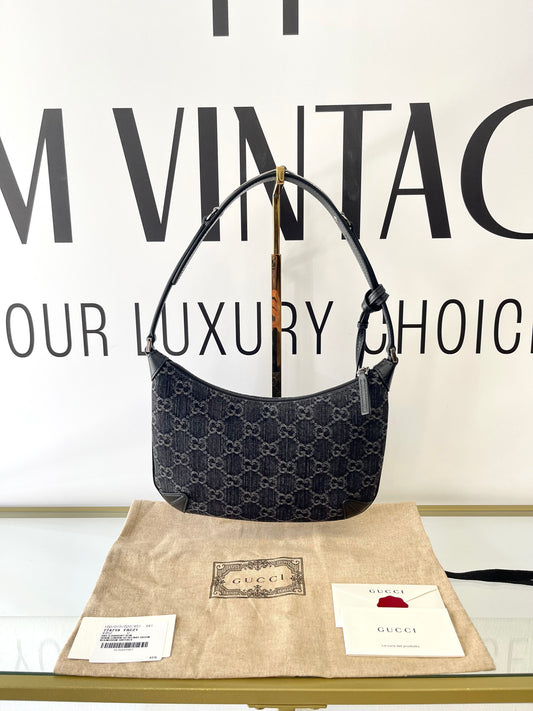 Borsa Horsebit Slim in Denim Gucci