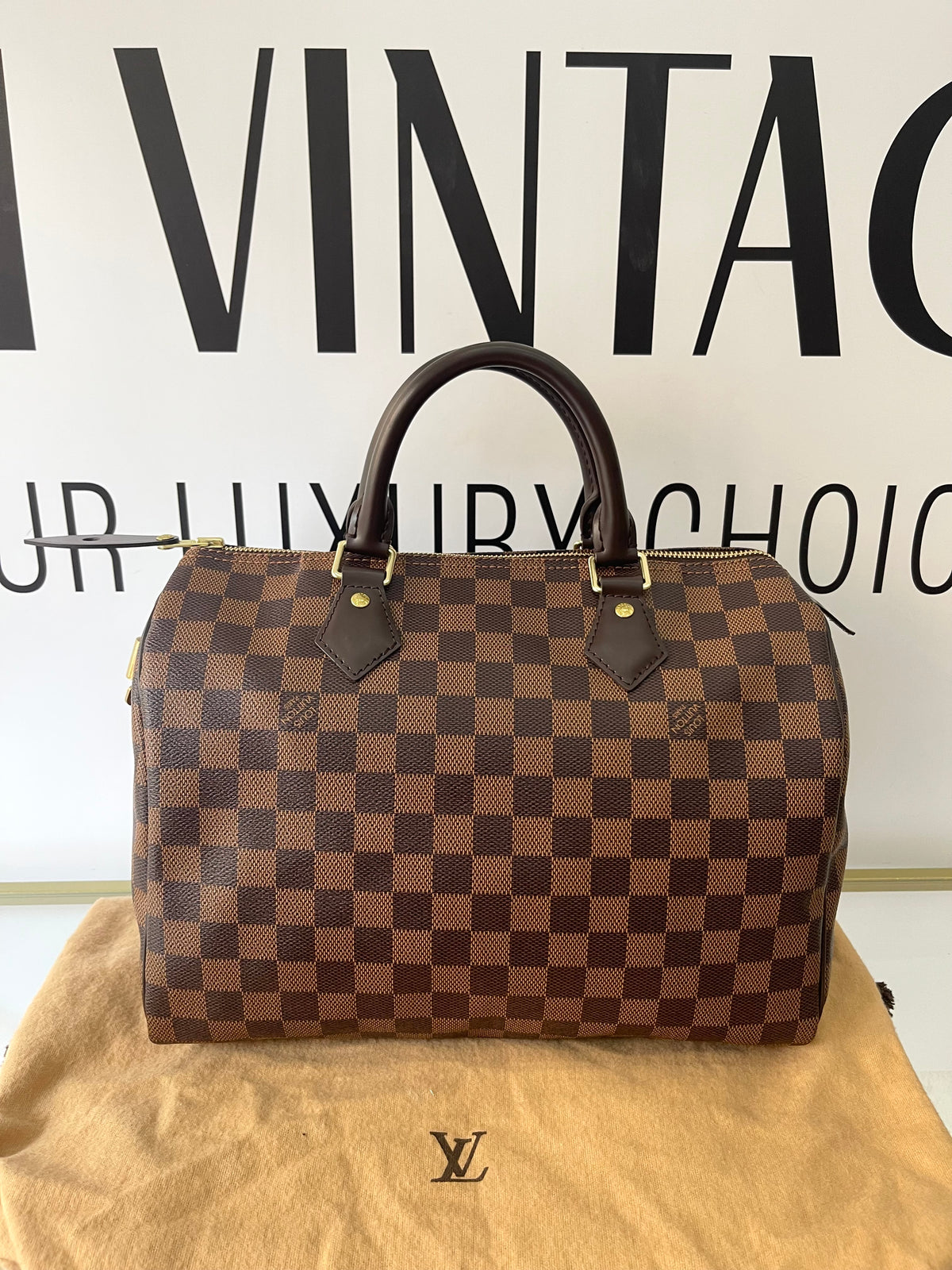 Borsa Speedy 30 Damier Ebène Louis Vuitton