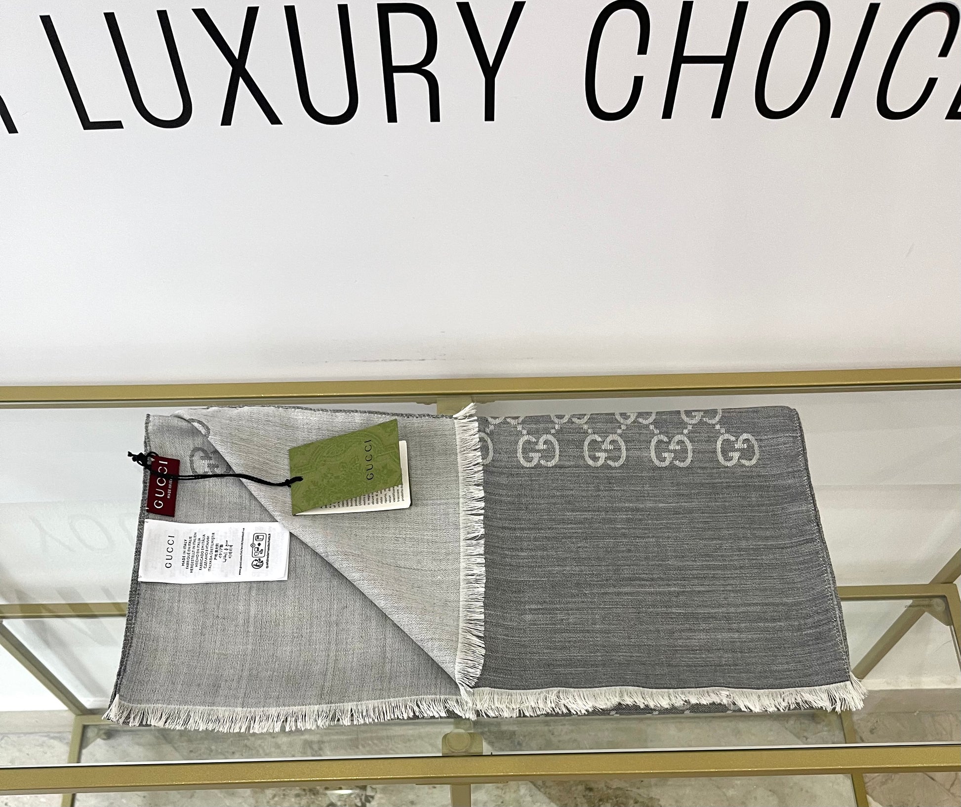 Stola GG in Lana e Seta reversibile Gucci