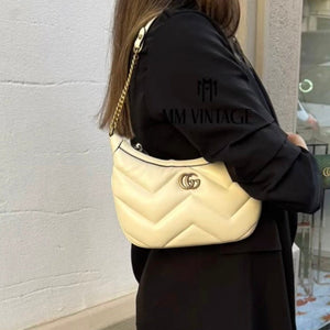 Borsa a spalla Gucci Marmont Bianca