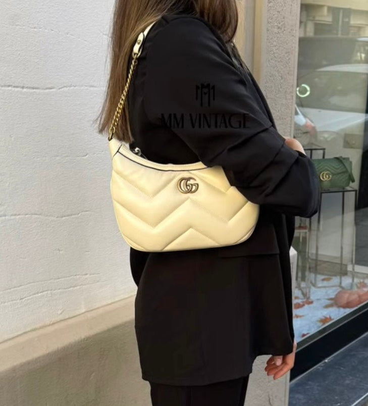 Borsa a spalla Gucci Marmont Bianca