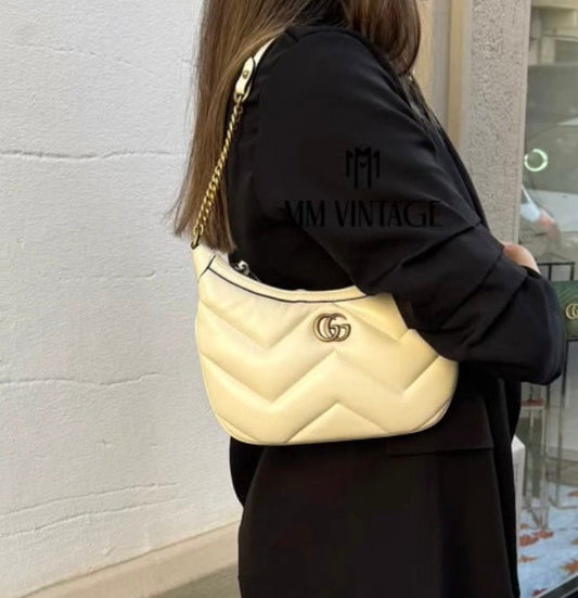 Borsa a spalla Gucci Marmont Bianca