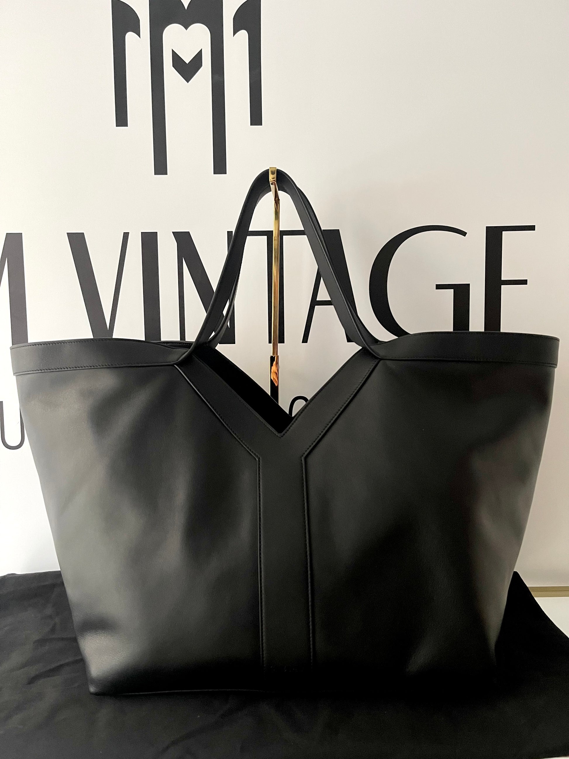 Tote Bag Y maxi in pelle martellata Saint Laurent