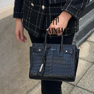 Borsa Sac De Jour Nano Goffrata Coccodrillo Saint Laurent