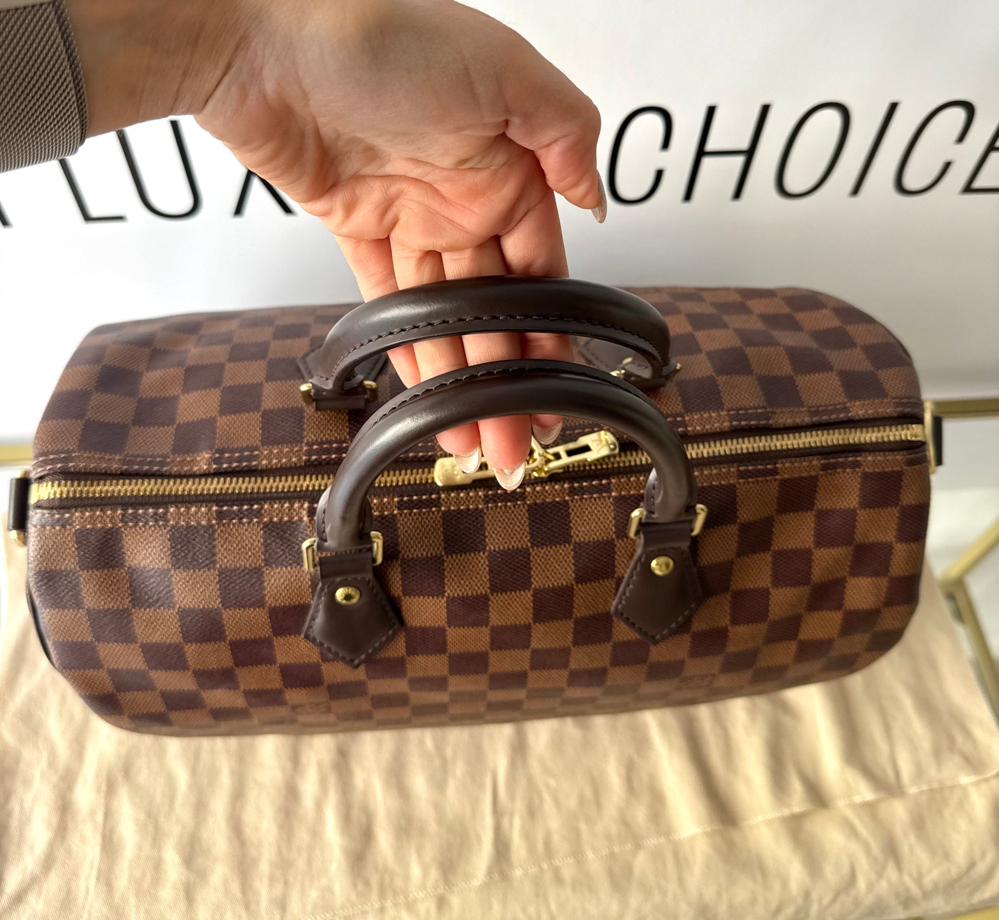Borsa Speedy Bandoulière 35 Damier Ébène Louis Vuitton