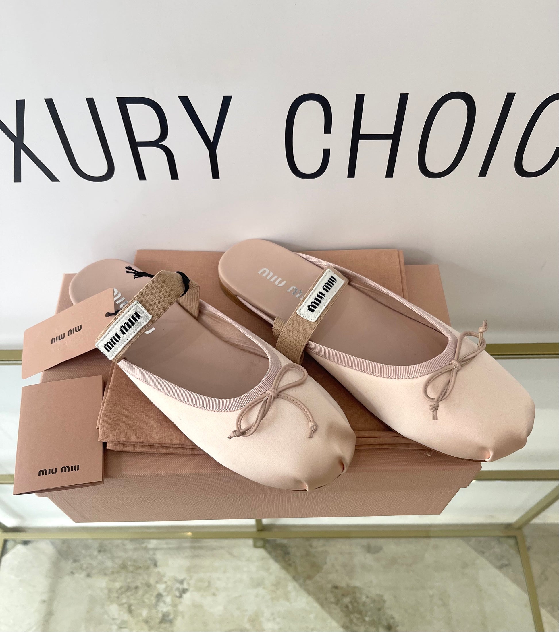 Ballerine in raso Miu Miu