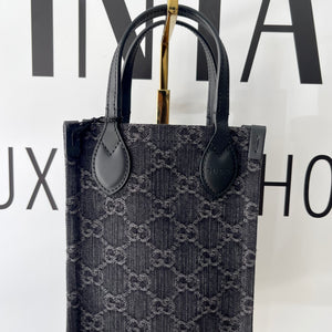 Borsa Mini Tote Ophidia GG in denim Gucci