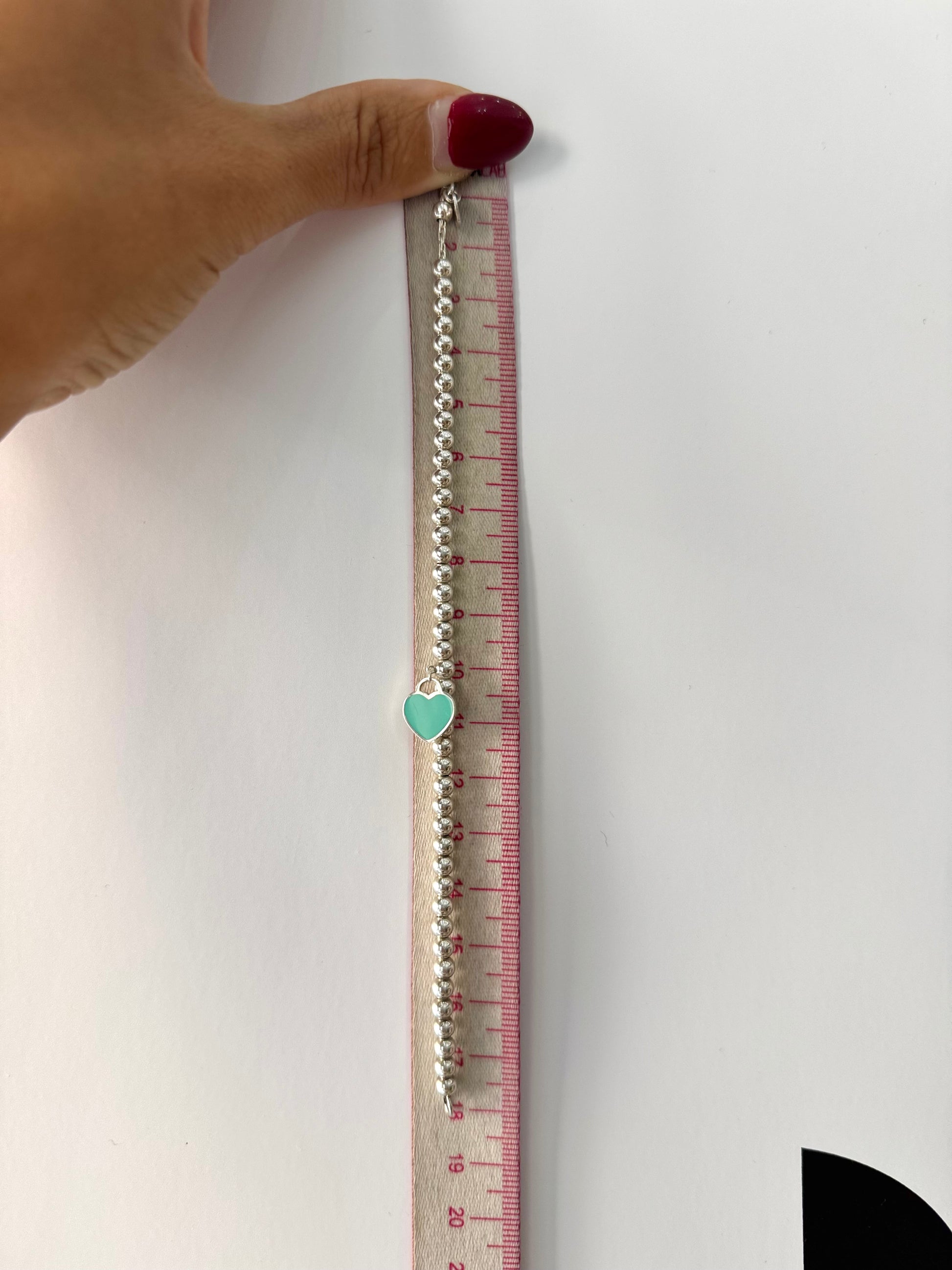 Bracciale Bead cuore mini smaltato Tiffany