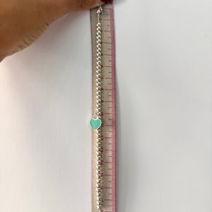 Bracciale Bead cuore mini smaltato Tiffany