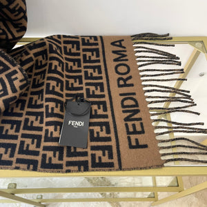 Sciarpa FF nero/tabacco Fendi
