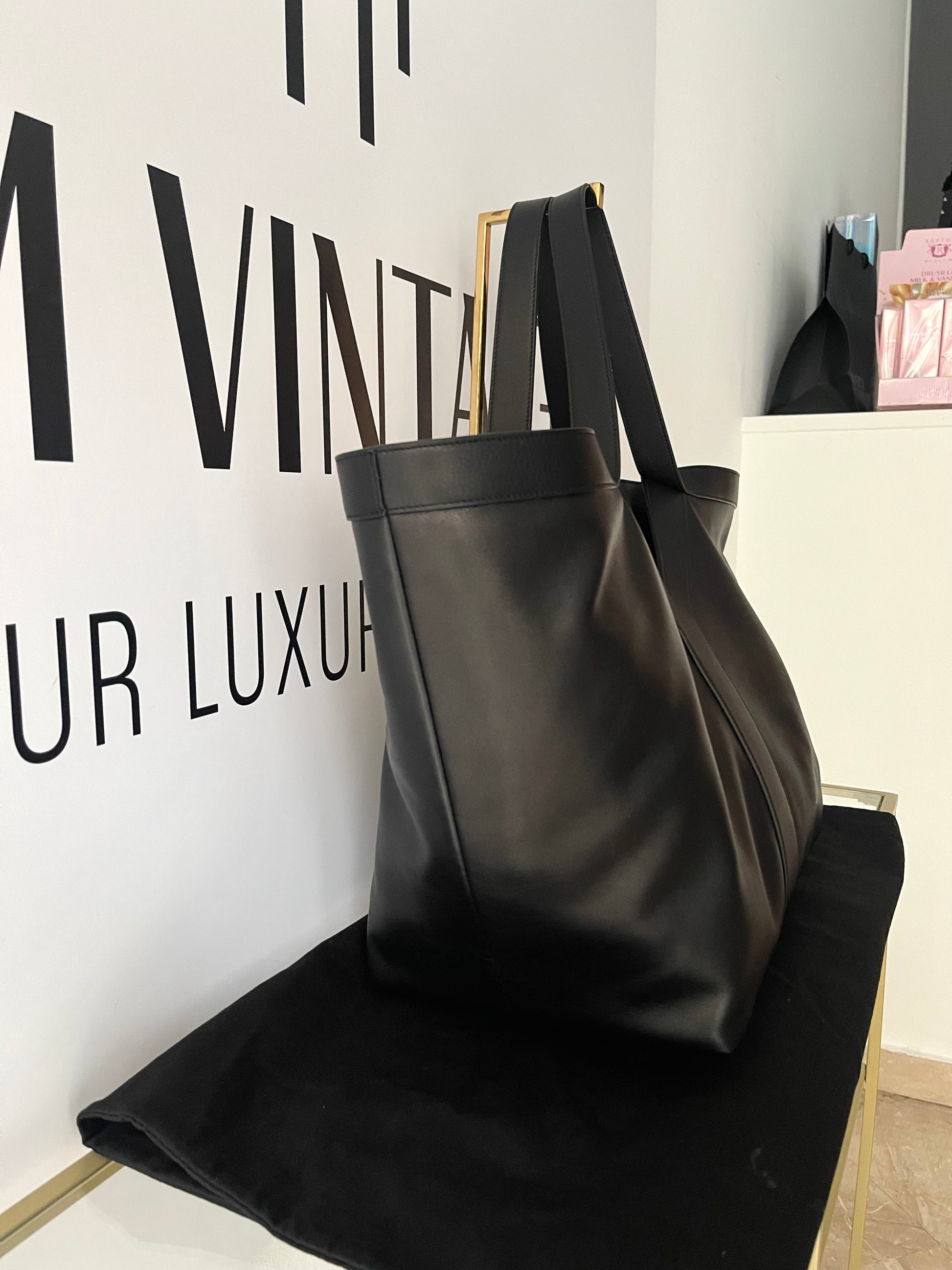 Tote Bag Y maxi in pelle martellata Saint Laurent