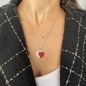 Girocollo Cuori Small smaltato rosso Tiffany