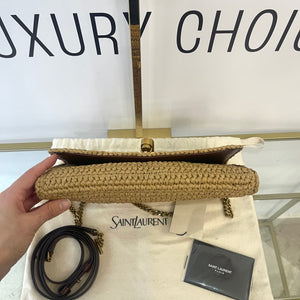 Borsa Kate 99 in rafia con nappina Saint Laurent