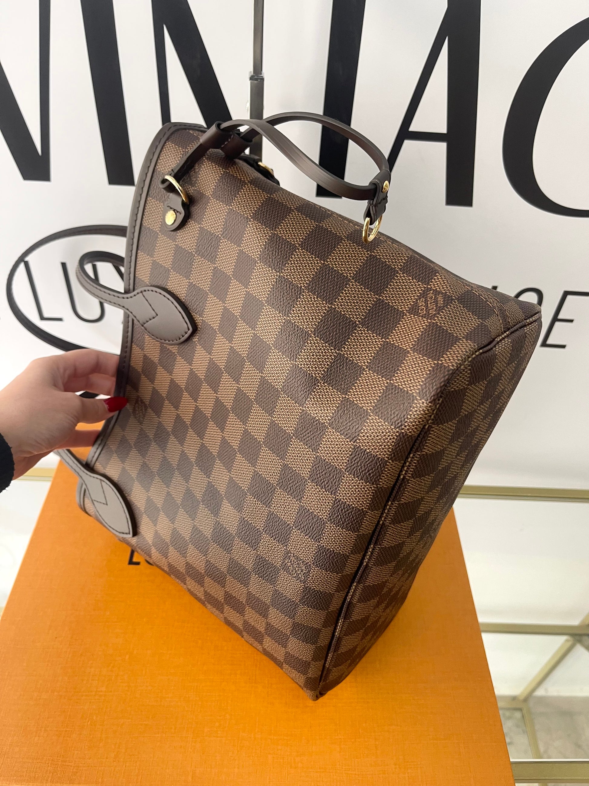 Borsa Neverfull PM Damier Ébène Louis Vuitton
