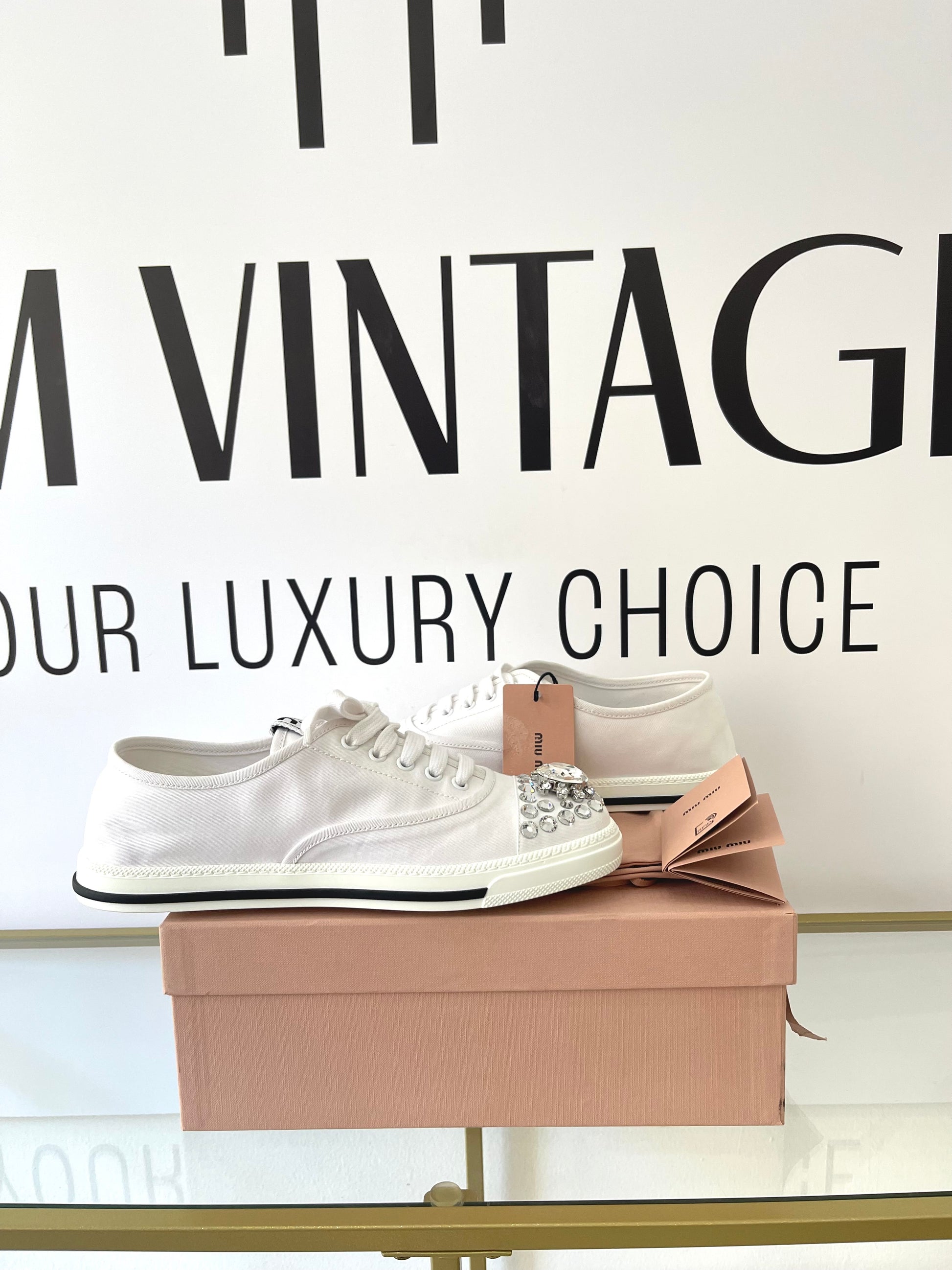 Sneakers con cristalli Miu Miu