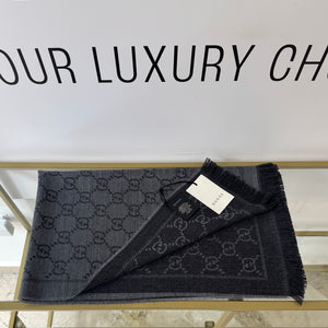 Sciarpa GG jacquard grigio antracite Gucci