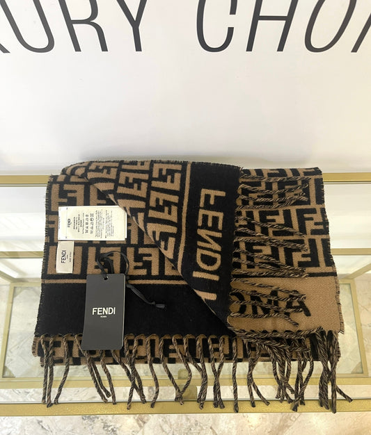 Sciarpa nero/tabacco Fendi